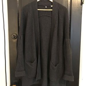 Anthropologie Knitted & Knotted Balloon Sleeve Cardigan